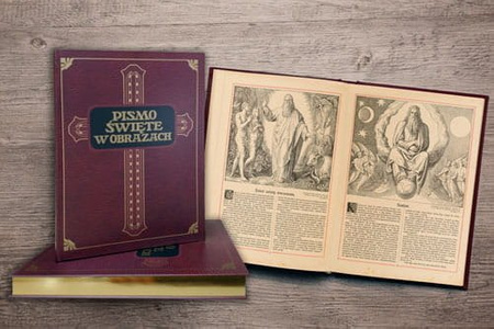Pismo Święte w obrazach. Dzieje Starego i Nowego Testamentu (Reprint z 1925 roku. Księgarnia i Instytut Sztuk Pięknych Spółka Akcyjna Poznań) - złocone brzegi kart 