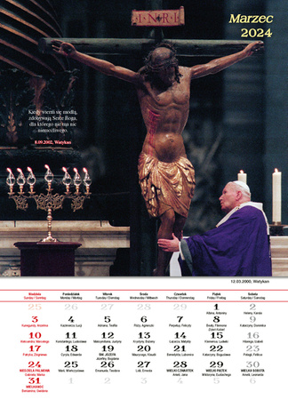 Kalendarz ze św. Janem Pawłem II (mały) 2024